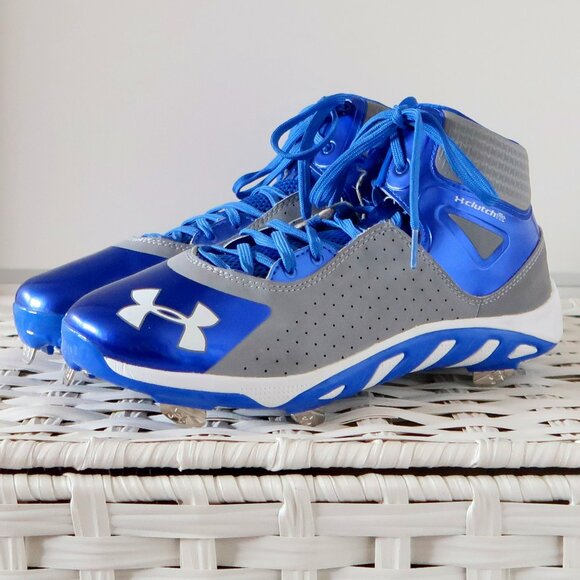 Under Armour Highlight MC Men's Blue Gray Lace-up Football Lacrosse Cleats 8.5 - Picture 12 of 16